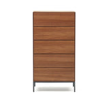 Vedrana Kommode 5 Schubladen aus Nussholzfurnier oder Holz und Stahlbeinen 60 x 114 cm von Kave Home – Bild 1