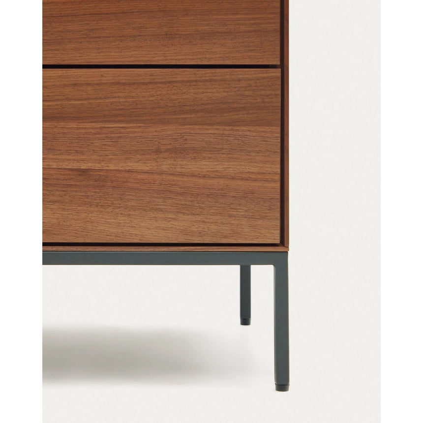 Vedrana Kommode 5 Schubladen aus Nussholzfurnier oder Holz und Stahlbeinen 60 x 114 cm von Kave Home – Bild 11
