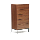 Vedrana Kommode 5 Schubladen aus Nussholzfurnier oder Holz und Stahlbeinen 60 x 114 cm von Kave Home – Bild 5