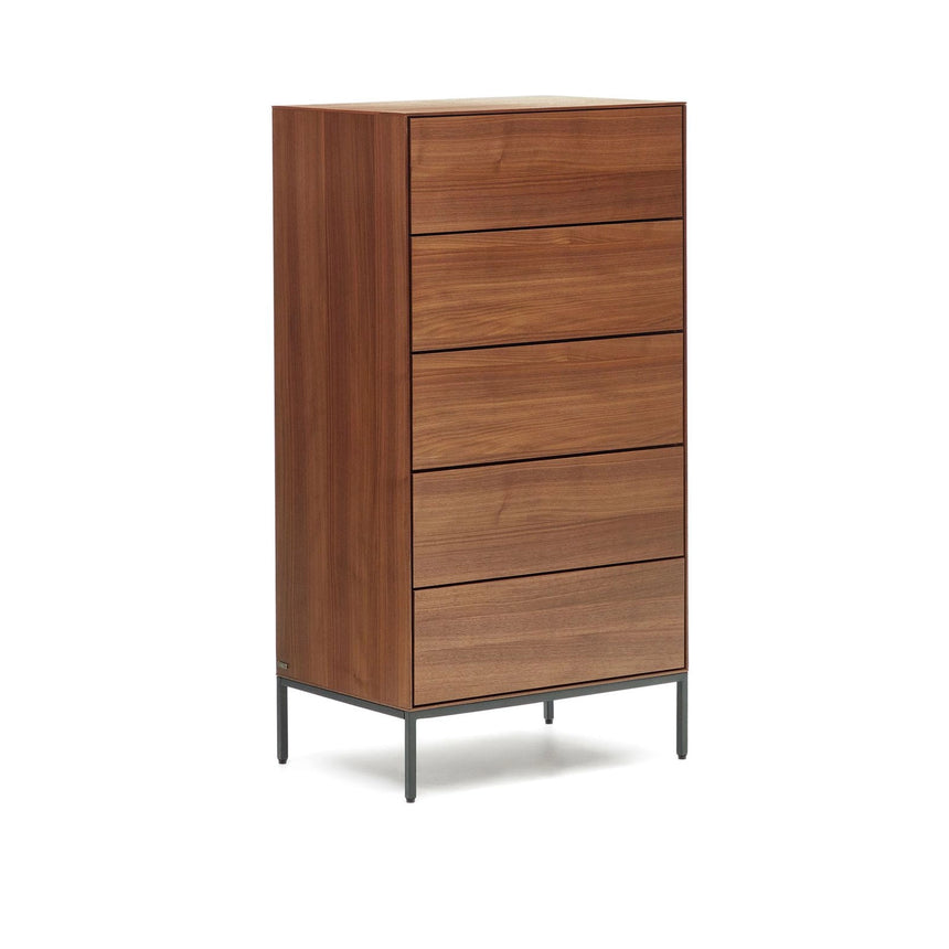 Vedrana Kommode 5 Schubladen aus Nussholzfurnier oder Holz und Stahlbeinen 60 x 114 cm von Kave Home – Bild 5