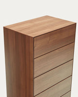 Vedrana Kommode 5 Schubladen aus Nussholzfurnier oder Holz und Stahlbeinen 60 x 114 cm von Kave Home – Bild 9