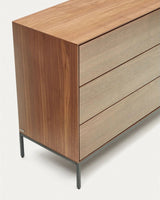 Vedrana Kommode aus 3 Schubladen aus Nussholzfurnier oder Holz und Stahlbeinen 110 x 75 cm von Kave Home – Bild 9