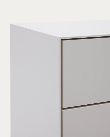 Vedrana Nachttisch 2 Schubladen MDF weiß lackiert 60 x 55 cm von Kave Home – Produktbild 2