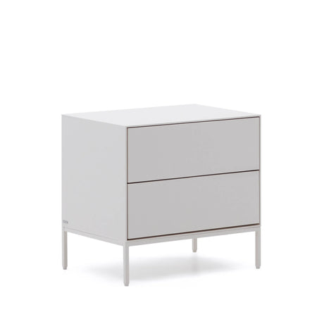Vedrana Nachttisch 2 Schubladen MDF weiß lackiert 60 x 55 cm von Kave Home – Produktbild 9