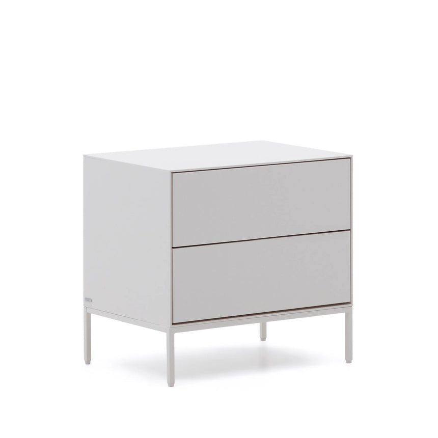 Vedrana Nachttisch 2 Schubladen MDF weiß lackiert 60 x 55 cm von Kave Home – Produktbild 9