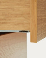 Vedrana Nachttisch 2 Schubladen aus Eichenfurnier und Stahlbeinen in Schwarz 60 x 55 cm von Kave Home – Produktbild 4
