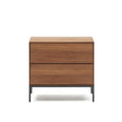 Vedrana Nachttisch 2 Schubladen aus Nussholzfurnier und Stahlbeinen in Schwarz 60 x 55 cm von Kave Home – Produktbild 8