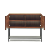 Vedrana Sideboard 2 Türen aus Nussholzfurnier und Stahlbeine in Schwarz 97,5 x 80 cm von Kave Home – Produktbild 11