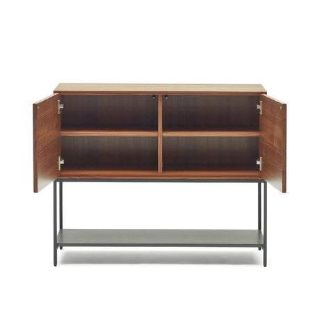 Vedrana Sideboard 2 Türen aus Nussholzfurnier und Stahlbeine in Schwarz 97,5 x 80 cm von Kave Home – Produktbild 11