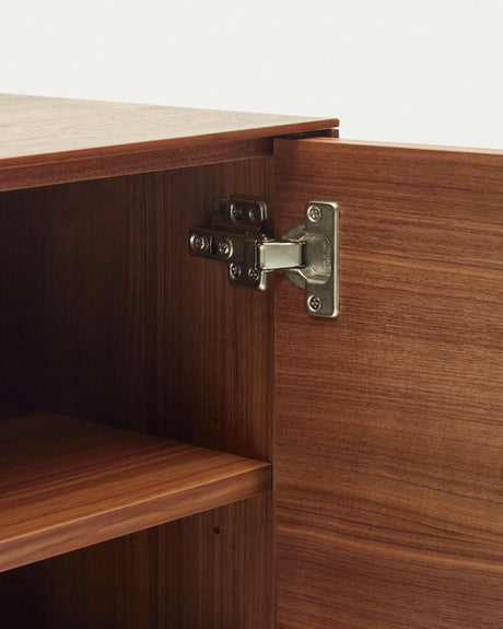 Vedrana Sideboard 2 Türen aus Nussholzfurnier und Stahlbeine in Schwarz 97,5 x 80 cm von Kave Home – Produktbild 3