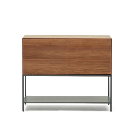 Vedrana Sideboard 2 Türen aus Nussholzfurnier und Stahlbeine in Schwarz 97,5 x 80 cm von Kave Home – Produktbild 7
