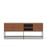 Vedrana Sideboard 3 Türen aus Nussholzfurnier und Stahlbeine in Schwarz 195 x 80 cm von Kave Home – Produktbild 8
