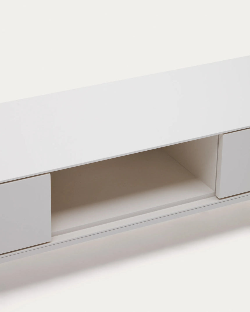 Vedrana TV-Schrank 3 Schubladen MDF weiß lackiert 195 x 35 cm von Kave Home – Produktbild 1
