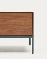 Vedrana TV-Schrank 3 Schubladen aus Nussholzfurnier und Stahlbeine in Schwarz 195 x 35 cm von Kave Home – Produktbild 2