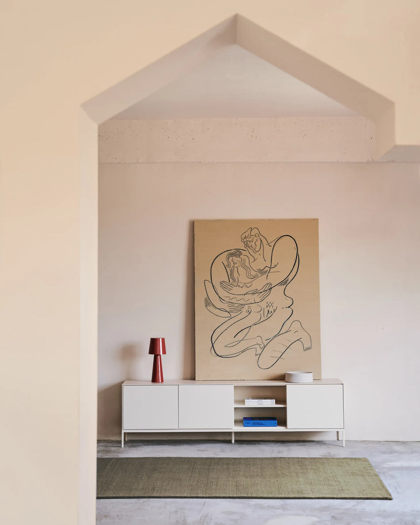 Vedrana TV-Schrank 3 Türen MDF weiß lackiert 195 x 55 cm von Kave Home – Produktbild 4