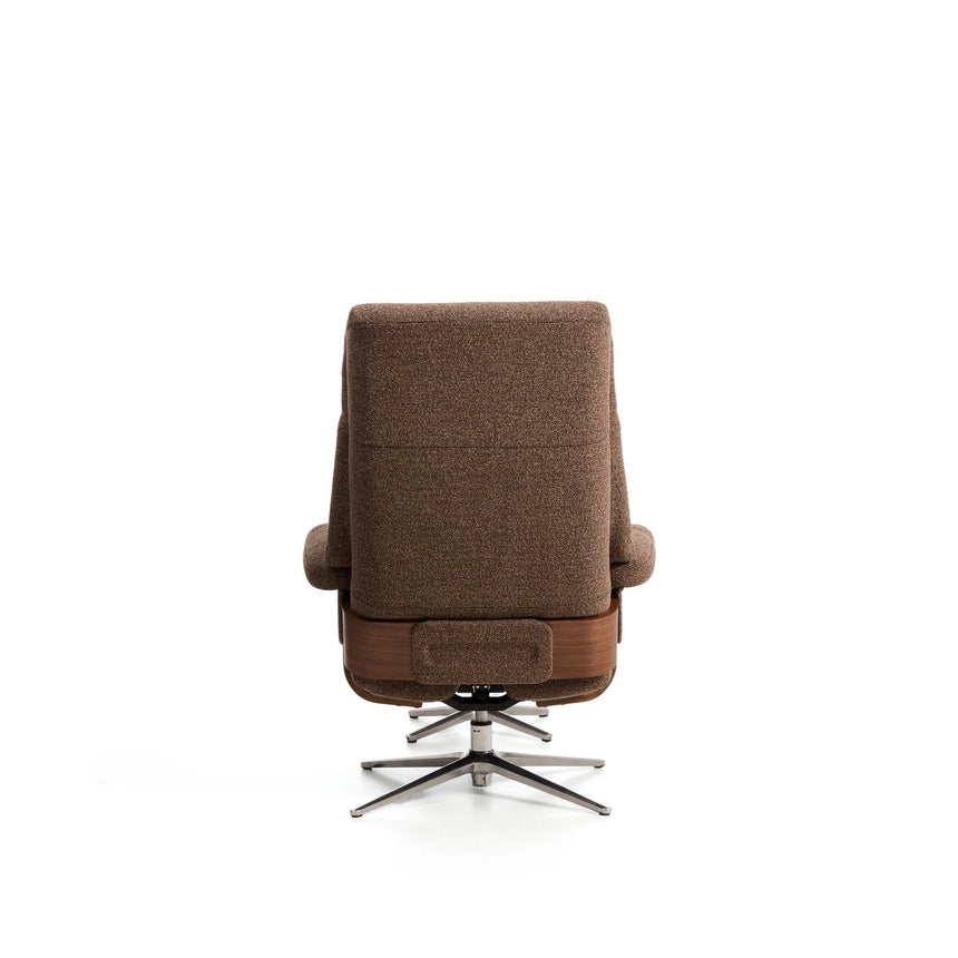 Verstellbarer Drehsessel Toriel mit Fußablage in Microbouclé und mit Beinen aus Aluminium, FSC Mix Credit von Kave Home – Bild 10