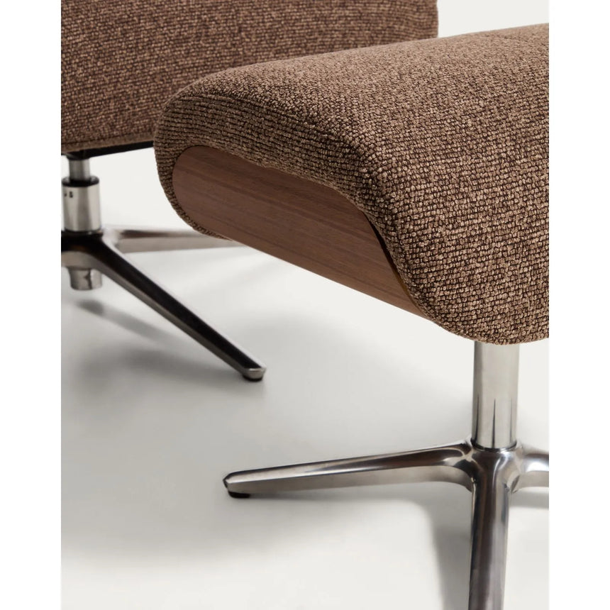 Verstellbarer Drehsessel Toriel mit Fußablage in Microbouclé und mit Beinen aus Aluminium, FSC Mix Credit von Kave Home – Bild 12