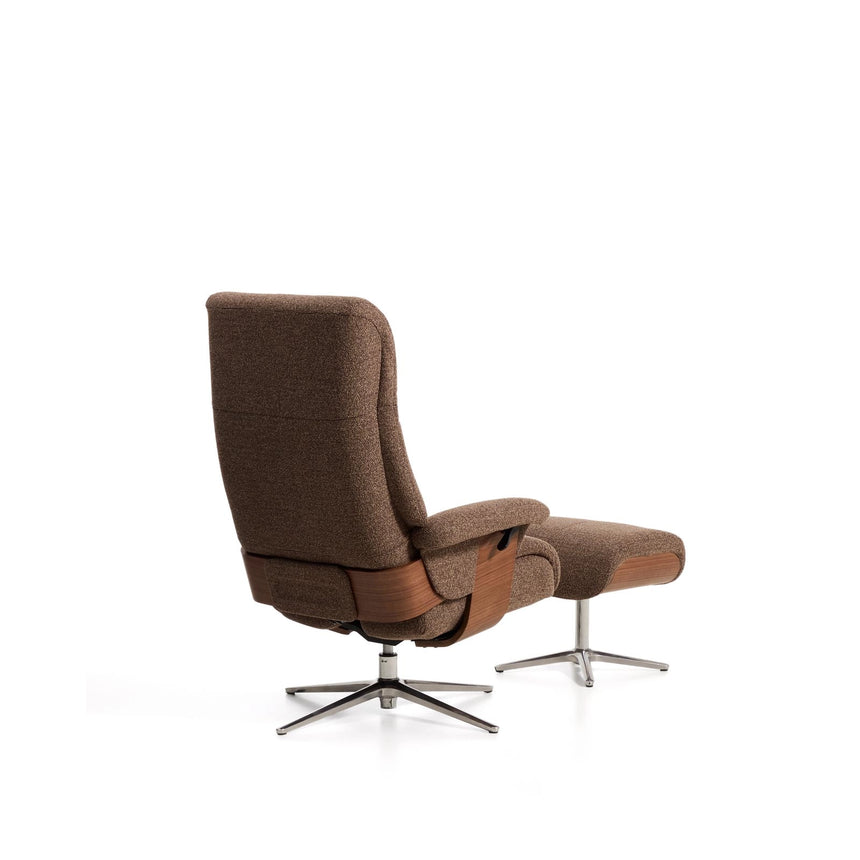 Verstellbarer Drehsessel Toriel mit Fußablage in Microbouclé und mit Beinen aus Aluminium, FSC Mix Credit von Kave Home – Bild 8
