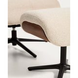 Verstellbarer Drehsessel Toriel mit Fußablage in beigem Microbouclé und mit Beinen aus Aluminium mit schwarzem Finish, FSC Mix Credit von Kave Home – Bild 12
