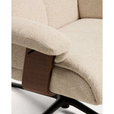 Verstellbarer Drehsessel Toriel mit Fußablage in beigem Microbouclé und mit Beinen aus Aluminium mit schwarzem Finish, FSC Mix Credit von Kave Home – Bild 13
