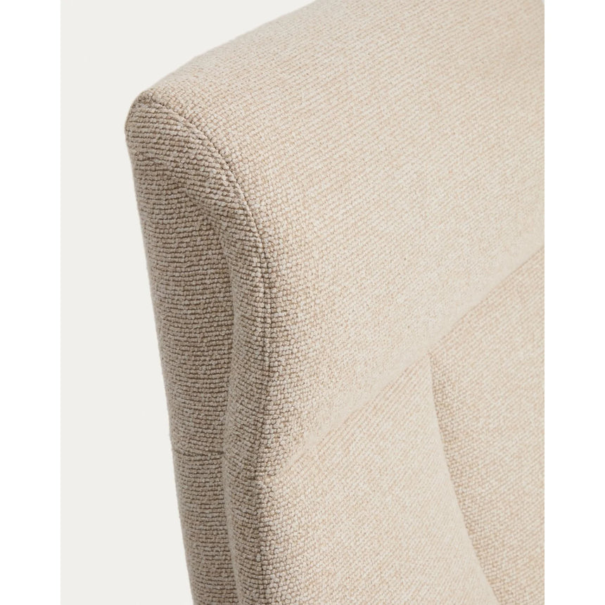 Verstellbarer Drehsessel Toriel mit Fußablage in beigem Microbouclé und mit Beinen aus Aluminium mit schwarzem Finish, FSC Mix Credit von Kave Home – Bild 15