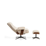 Verstellbarer Drehsessel Toriel mit Fußablage in beigem Microbouclé und mit Beinen aus Aluminium mit schwarzem Finish, FSC Mix Credit von Kave Home – Bild 7