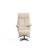 Verstellbarer Drehsessel Toriel mit Fußablage in beigem Microbouclé und mit Beinen aus Aluminium mit schwarzem Finish, FSC Mix Credit von Kave Home – Bild 9