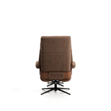 Verstellbarer Drehsessel Toriel mit Fußablage in schokobraunem Microbouclé und mit Beinen aus Aluminium mit schwarzem Finish,  FSC 100% von Kave Home – Bild 10