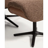 Verstellbarer Drehsessel Toriel mit Fußablage in schokobraunem Microbouclé und mit Beinen aus Aluminium mit schwarzem Finish,  FSC 100% von Kave Home – Bild 12