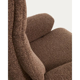 Verstellbarer Drehsessel Toriel mit Fußablage in schokobraunem Microbouclé und mit Beinen aus Aluminium mit schwarzem Finish,  FSC 100% von Kave Home – Bild 14