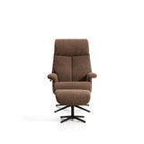 Verstellbarer Drehsessel Toriel mit Fußablage in schokobraunem Microbouclé und mit Beinen aus Aluminium mit schwarzem Finish,  FSC 100% von Kave Home – Bild 9