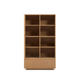 Vitrine Helvine 4 Türen 2 Schubladen Eichenfurnier gehärtetes Glas 100 x 174 cm FSC 100% von Kave Home – Bild 1