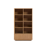 Vitrine Helvine 4 Türen 2 Schubladen Eichenfurnier gehärtetes Glas 100 x 174 cm FSC 100% von Kave Home – Bild 1