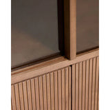 Vitrine Helvine 4 Türen 2 Schubladen Eichenfurnier mit Nussbaum-Finish und gehärtetes Glas 100 x 174 cm FSC 100% von Kave Home – Bild 7