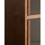 Vitrine Helvine 4 Türen 2 Schubladen Eichenfurnier mit Nussbaum-Finish und gehärtetes Glas 100 x 174 cm FSC 100% von Kave Home – Bild 9