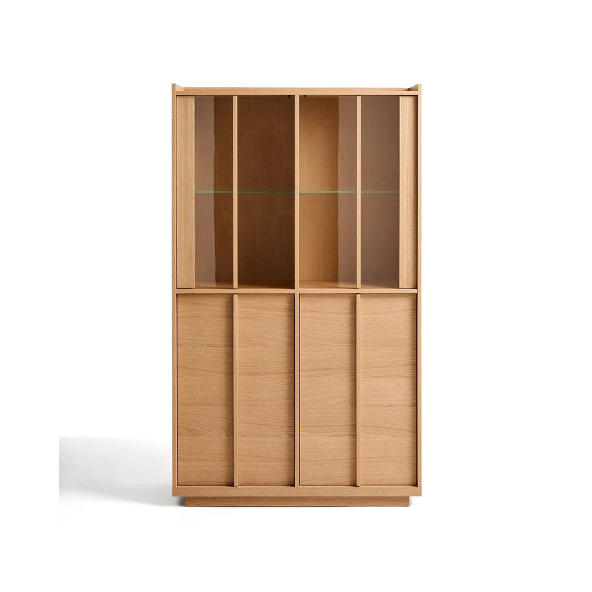 Vitrine Onix aus massivem Eichenholz und Eichenfurnier mit Naturton-Finish 100 x 170 cm FSC Mix Credit von Kave Home – Bild 1