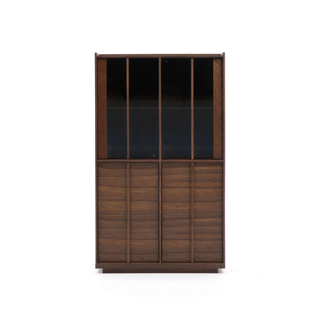 Vitrine Onix massives Walnussholz Walnussfurnier dunkles Finish 100x170 cm FSC Mix Credit von Kave Home – Bild 1