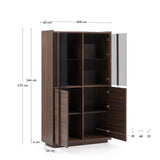 Vitrine Onix massives Walnussholz Walnussfurnier dunkles Finish 100x170 cm FSC Mix Credit von Kave Home – Bild 5