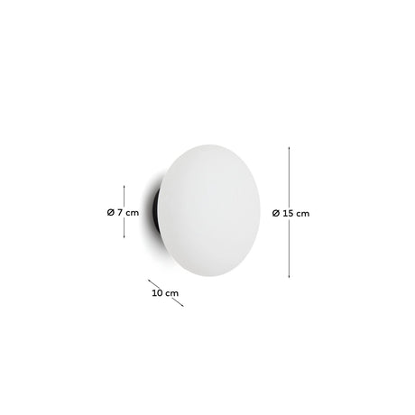 Wandleuchte Bamila aus Rauchglas und schwarzem Metall Ø 15 cm oder 25 cm von Kave Home – Bild 4