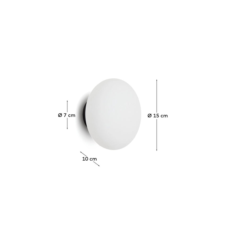 Wandleuchte Bamila aus Rauchglas und schwarzem Metall Ø 15 cm oder 25 cm von Kave Home – Bild 4
