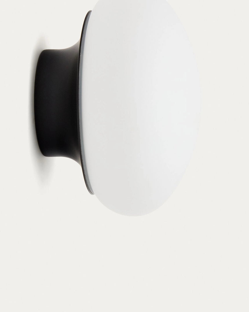 Wandleuchte Bamila aus Rauchglas und schwarzem Metall Ø 15 cm oder 25 cm von Kave Home – Bild 6
