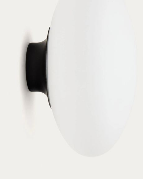 Wandleuchte Bamila aus Rauchglas und schwarzem Metall Ø 25 cm von Kave Home – Bild 6