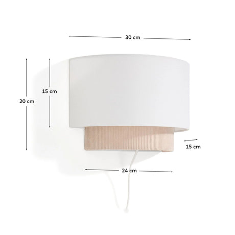 Wandleuchte Bianella aus Baumwolle und Cord, Ø 40 cm von Kave Home – Bild 3