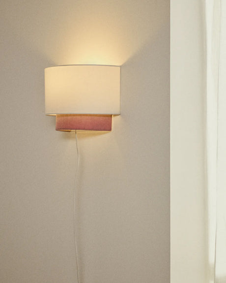 Wandleuchte Bianella aus Baumwolle und rosafarbenem Cord, Ø 40 cm von Kave Home – Bild 2