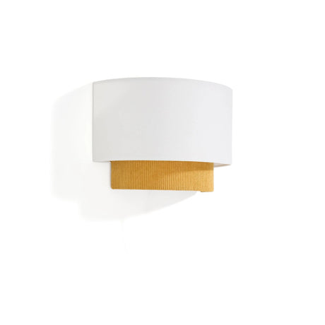 Wandleuchte Bianella aus Baumwolle und senfgelbem Cord, Ø 40 cm von Kave Home – Bild 1