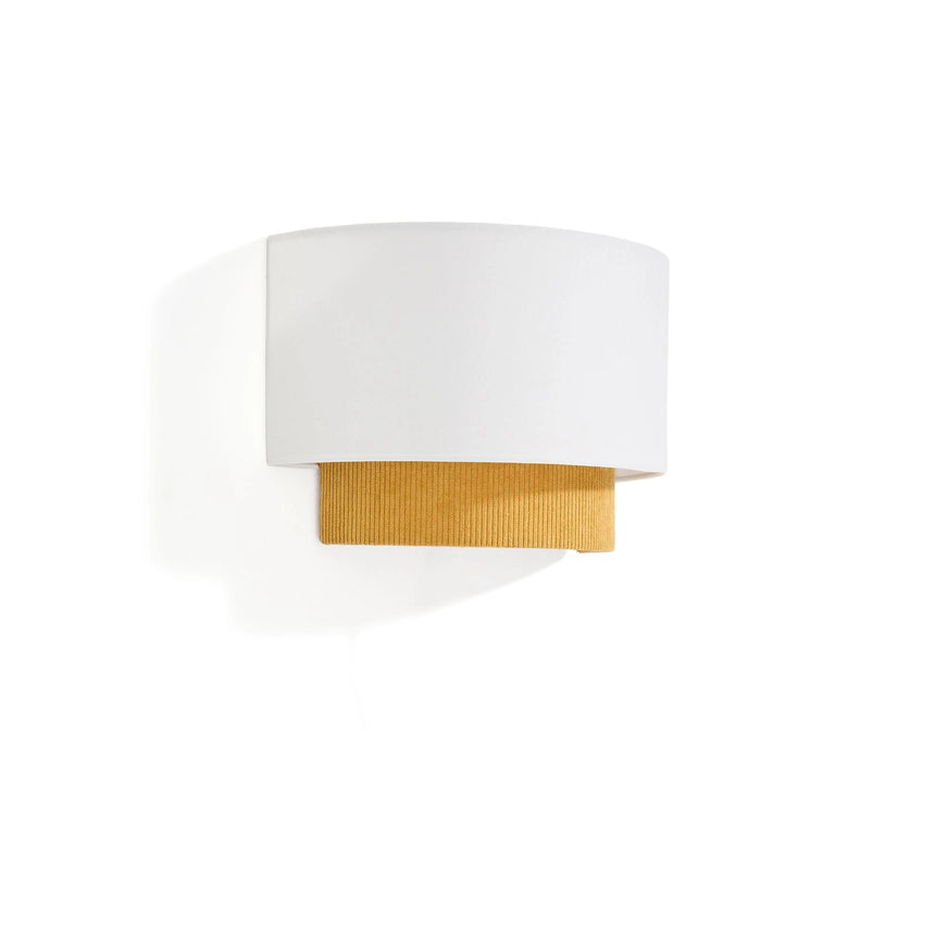 Wandleuchte Bianella aus Baumwolle und senfgelbem Cord, Ø 40 cm von Kave Home – Bild 1