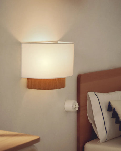 Wandleuchte Bianella aus Baumwolle und senfgelbem Cord, Ø 40 cm von Kave Home – Bild 2