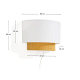 Wandleuchte Bianella aus Baumwolle und senfgelbem Cord, Ø 40 cm von Kave Home – Bild 3