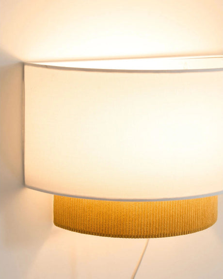 Wandleuchte Bianella aus Baumwolle und senfgelbem Cord, Ø 40 cm von Kave Home – Bild 4