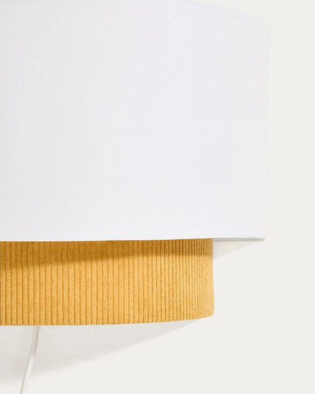 Wandleuchte Bianella aus Baumwolle und senfgelbem Cord, Ø 40 cm von Kave Home – Bild 5